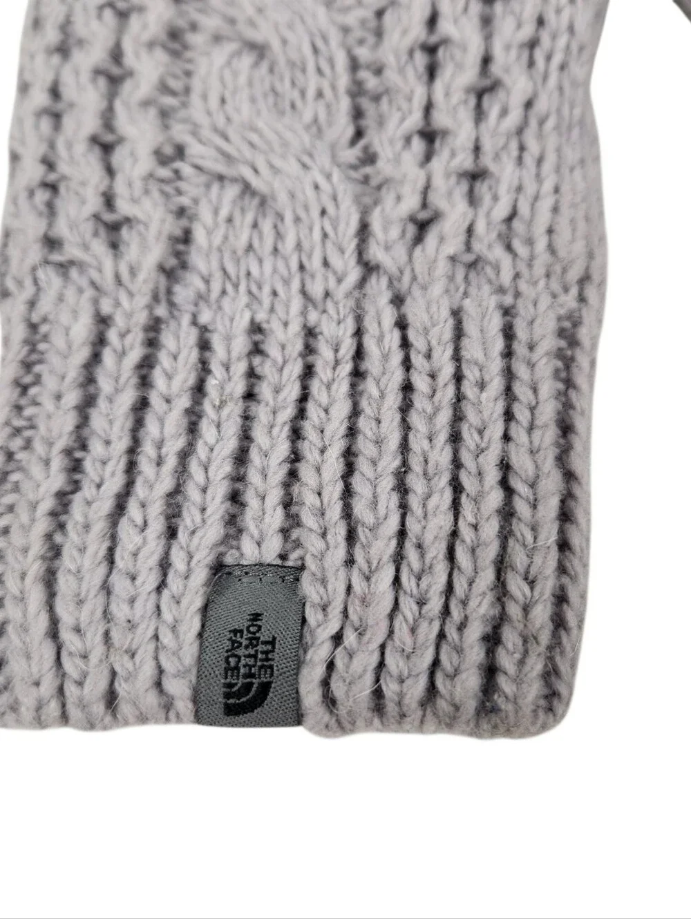 The North Face Wool Alpaca Blend Cable Knit Mitt Mittens Grey Women Size L to XL